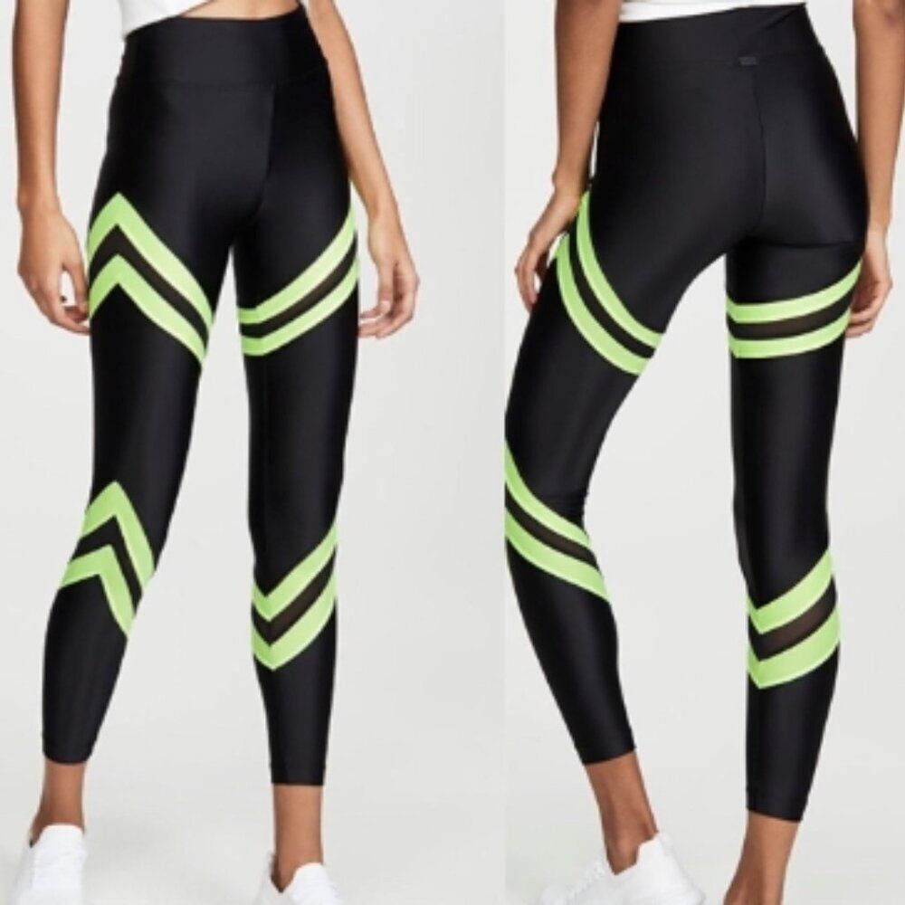 Like New! Koral Step Up High Rise Neon And Black Mesh Legging  in Size S